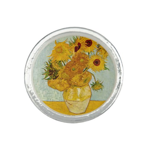 Vincent Van Gogh 12 Sunflowers Impressionist Ring