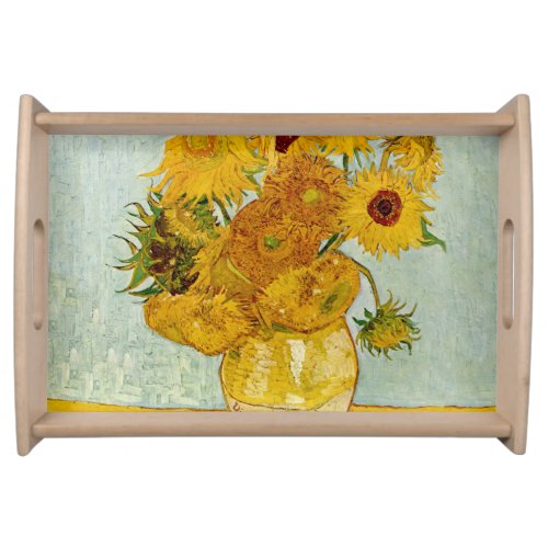 Vincent Van Gogh 12 Sunflowers Impressionist Serving Tray
