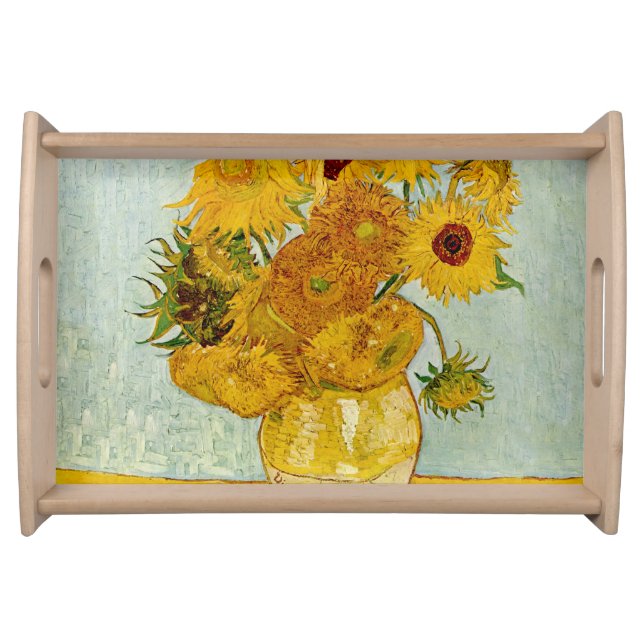 Vincent Van Gogh 12 Sunflowers Impressionist Serving Tray (Front)