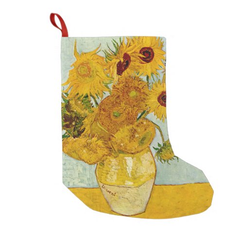 Vincent Van Gogh 12 Sunflowers Impressionist Small Christmas Stocking