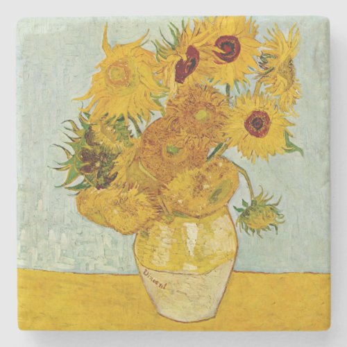 Vincent Van Gogh 12 Sunflowers Impressionist Stone Coaster