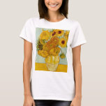Vincent Van Gogh 12 Sunflowers Impressionist T-Shirt<br><div class="desc">Vincent Van Gogh's Vase with 12 Sunflowers is one of Van Gogh's famous Sunflower series. This painting of sunflowers is part of Van Gogh's second set of beautiful impressionist sunflower paintings, which he created in 1888. The sunflowers are yellow against a background of light blue. As in all of Van...</div>