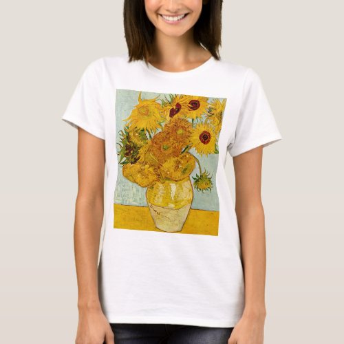 Vincent Van Gogh 12 Sunflowers Impressionist T_Shirt
