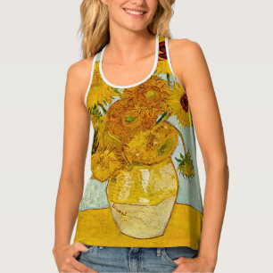 Vincent Van Gogh 12 Sunflowers Impressionist Tank Top