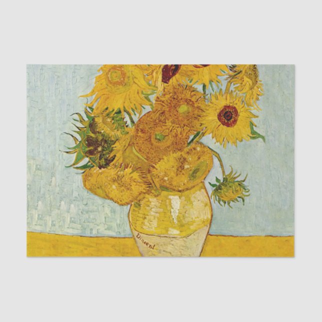 Vincent Van Gogh 12 Sunflowers Impressionist Tissue Paper (Front)