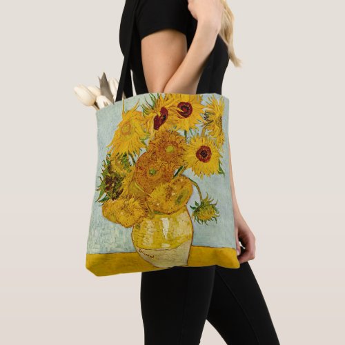 Vincent Van Gogh 12 Sunflowers Impressionist Tote Bag