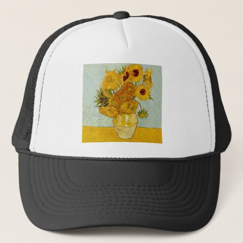 Vincent Van Gogh 12 Sunflowers Impressionist Trucker Hat
