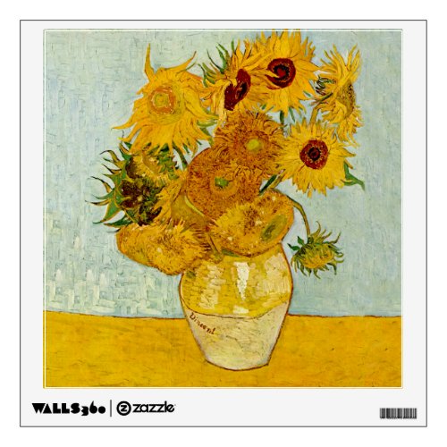 Vincent Van Gogh 12 Sunflowers Impressionist Wall Sticker