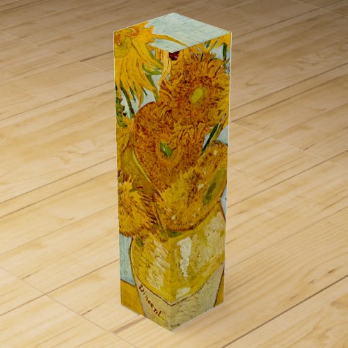 Vincent Van Gogh 12 Sunflowers Impressionist Wine Gift Box