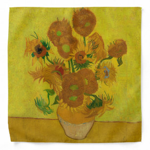 Vincent Van Gogh 15 Sunflowers Painting Bandana