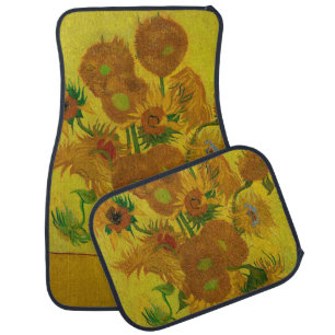 Vincent Van Gogh 15 Sunflowers Painting Car Floor Mat