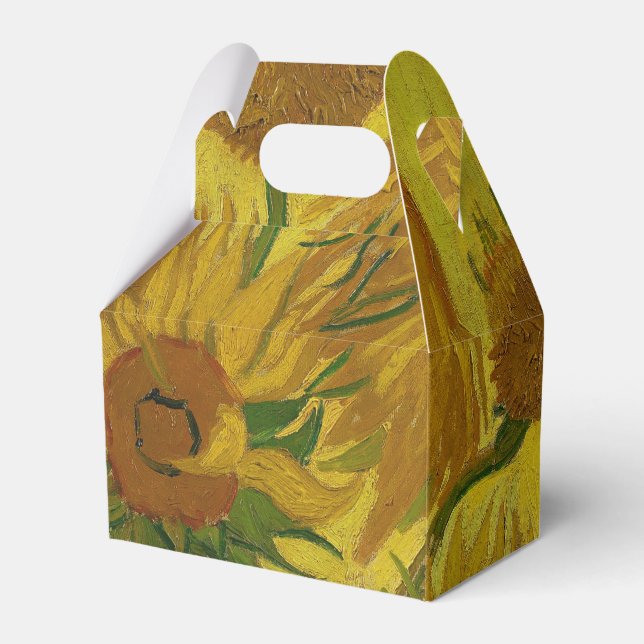 Vincent Van Gogh 15 Sunflowers Painting Favor Boxes (Front Side)
