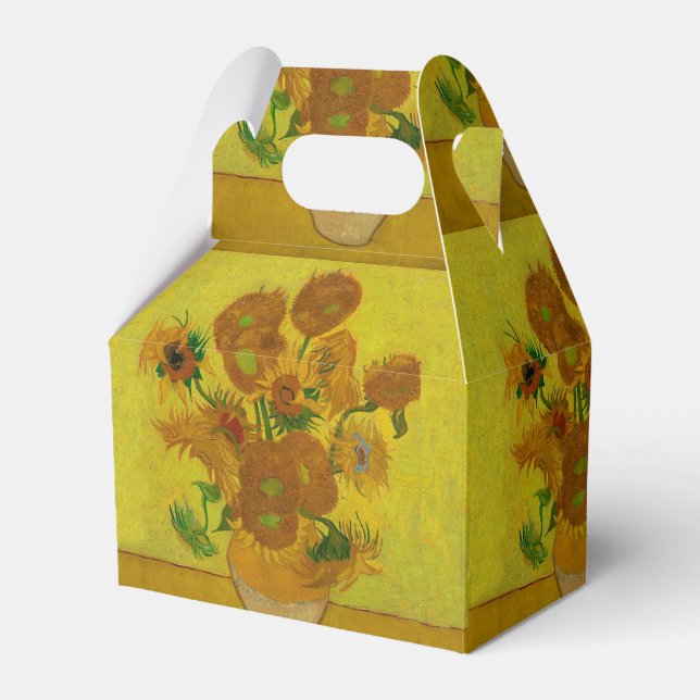 Vincent Van Gogh 15 Sunflowers Painting Favor Boxes (Front Side)