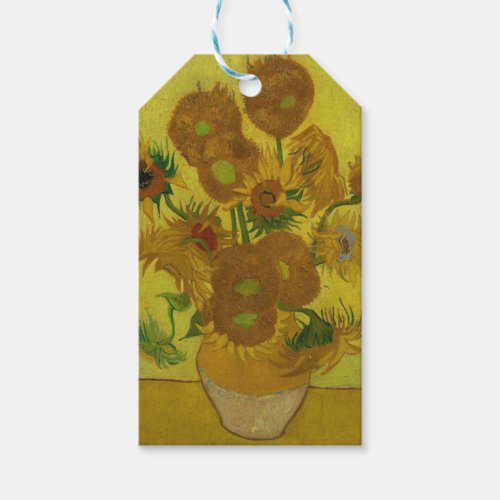 Vincent Van Gogh 15 Sunflowers Painting Gift Tags