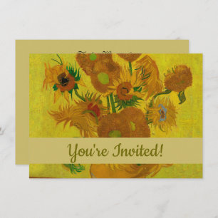 Vincent Van Gogh 15 Sunflowers Painting Invitation