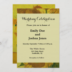 Vincent Van Gogh 15 Sunflowers Painting Invitation