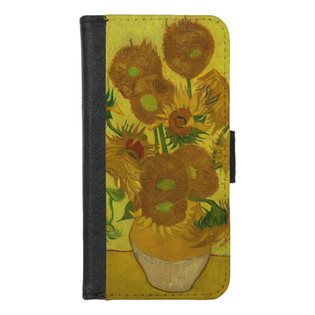 Vincent Van Gogh 15 Sunflowers Painting iPhone Wallet Case (Front)