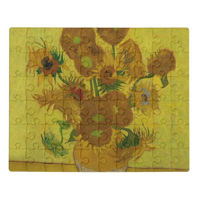 Vincent Van Gogh 15 Sunflowers Painting Jigsaw Puzzle (Puzzle Horizontal)