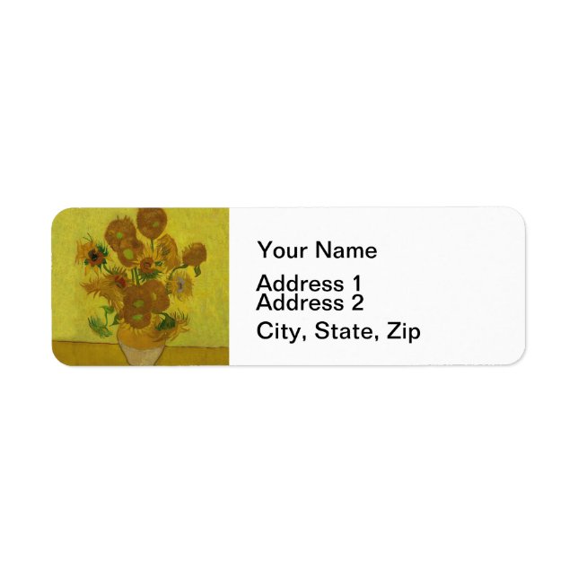 Vincent Van Gogh 15 Sunflowers Painting Label (Front)