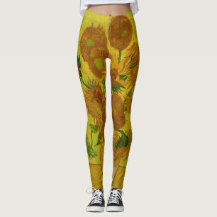 Vincent Van Gogh 15 Sunflowers Painting Leggings
