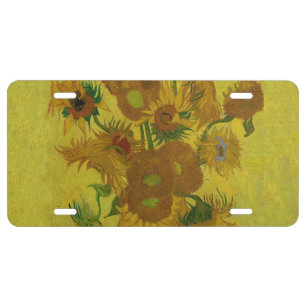 Vincent Van Gogh 15 Sunflowers Painting License Plate