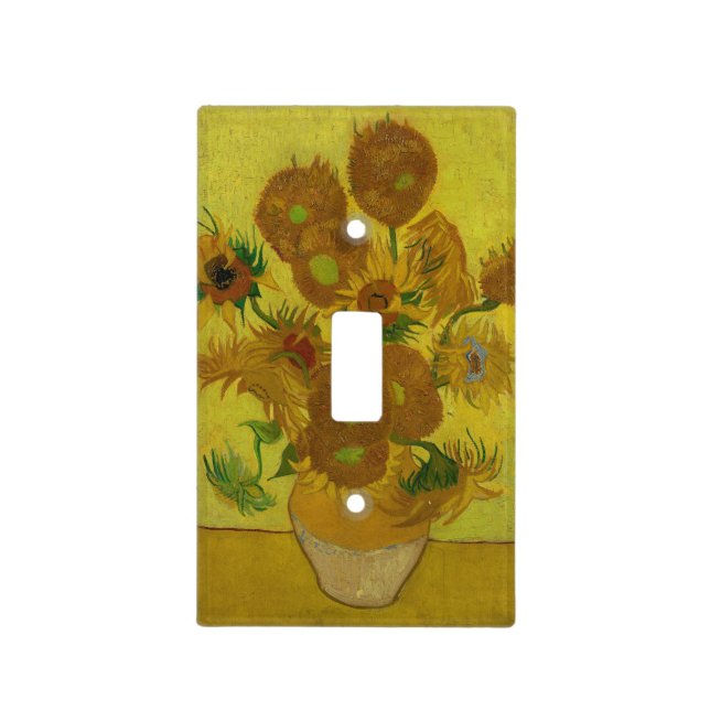 Vincent Van Gogh 15 Sunflowers Painting Light Switch Cover (Front)