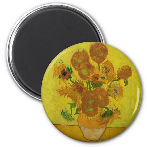 Vincent Van Gogh 15 Sunflowers Painting Magnet