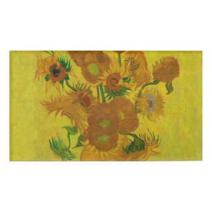 Vincent Van Gogh 15 Sunflowers Painting Name Tag