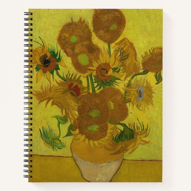 Vincent Van Gogh 15 Sunflowers Painting Notebook (Front)