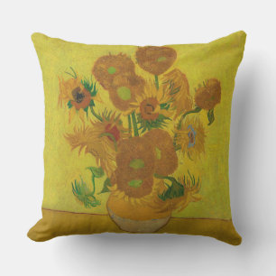 Vincent Van Gogh 15 Sunflowers Painting Outdoor Pillow