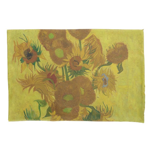 Vincent Van Gogh 15 Sunflowers Painting Pillow Case (Front)