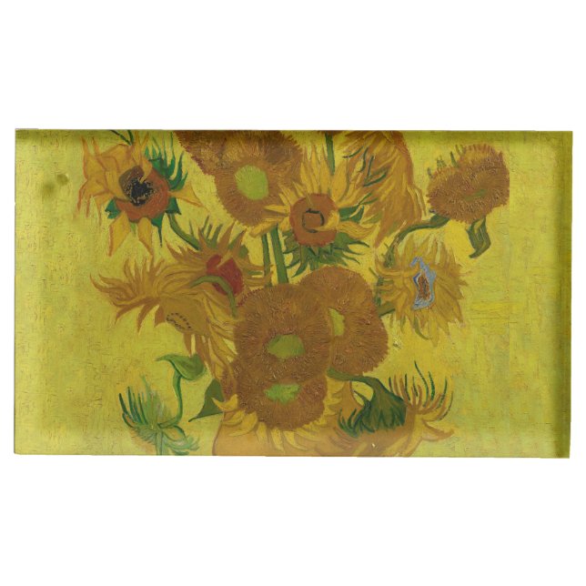 Vincent Van Gogh 15 Sunflowers Painting Place Card Holder (Front)