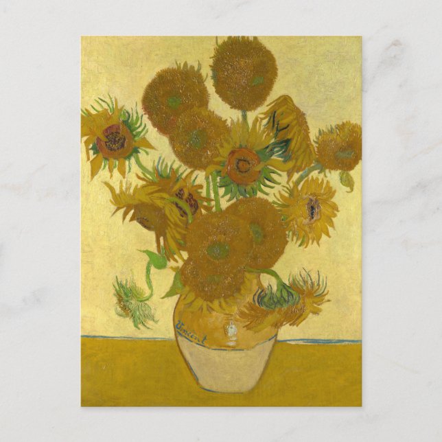 Vincent Van Gogh 15 Sunflowers Painting Postcard (Front)
