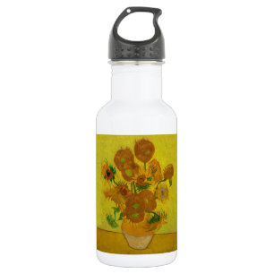 Vincent Van Gogh 15 Sunflowers Painting Stainless Steel Water Bottle