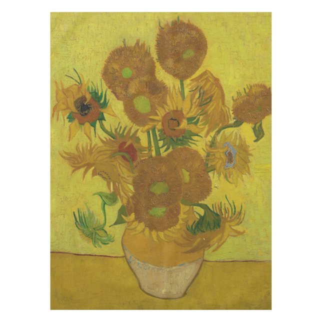 Vincent Van Gogh 15 Sunflowers Painting Tablecloth (Front)