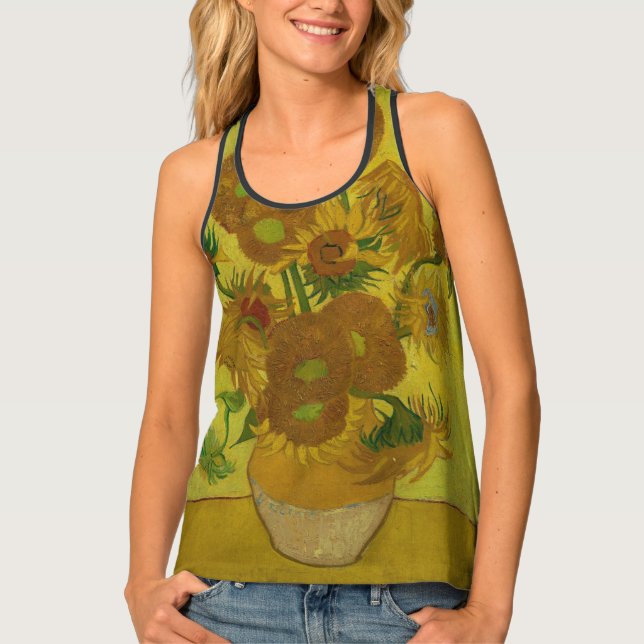 Vincent Van Gogh 15 Sunflowers Painting Tank Top (Front)