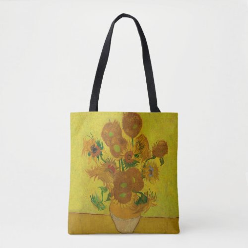 Vincent Van Gogh 15 Sunflowers Painting Tote Bag