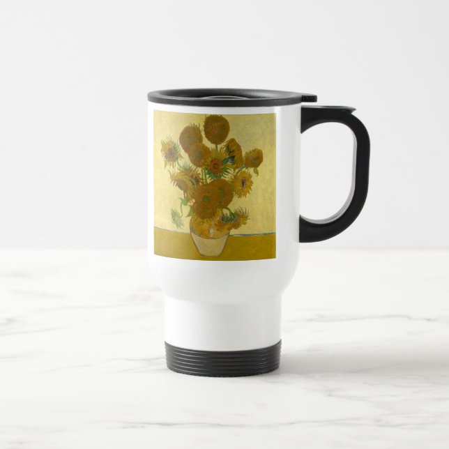 Vincent Van Gogh 15 Sunflowers Painting Travel Mug (Right)