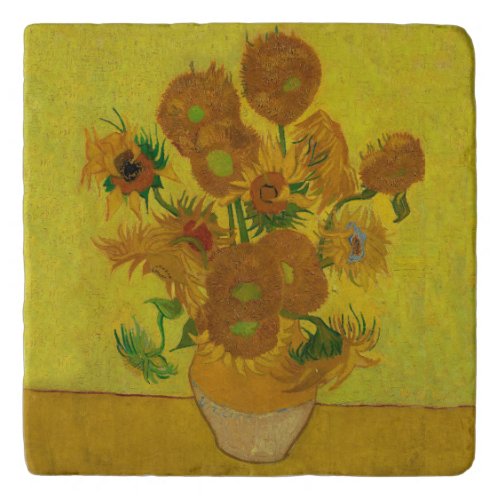 Vincent Van Gogh 15 Sunflowers Painting Trivet