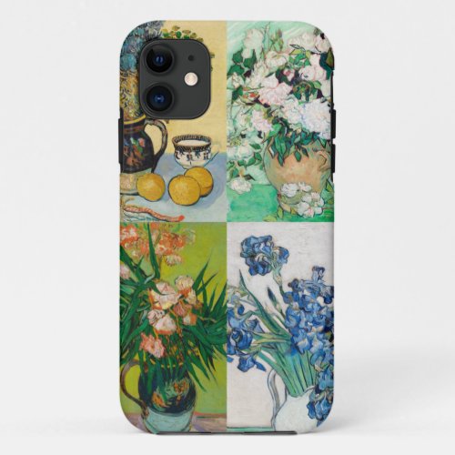 Vincent Van Gogh 1800s Flower Painting Collage iPhone 11 Case