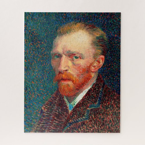 Vincent Van Gogh 1887 Self Portrait on Blue Jigsaw Puzzle