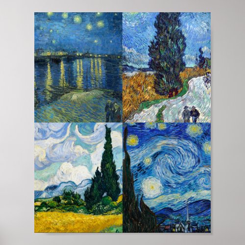 Vincent Van Gogh 1888 And 1889 Collage  Poster