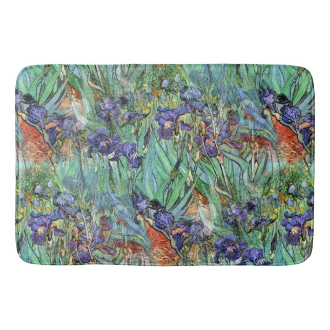 Vincent van Gogh 1889 Irises Bathroom Mat (Front)
