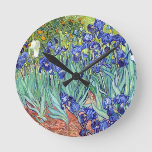 Vincent van Gogh 1889 Irises Round Clock