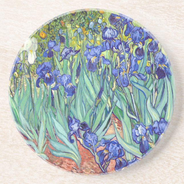 Vincent van Gogh 1889 Irises Sandstone Coaster (Front)