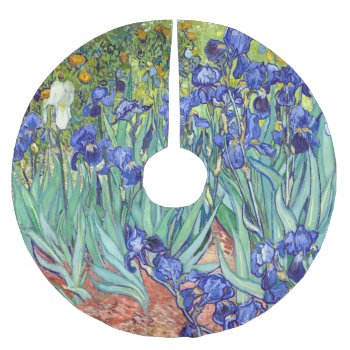 Vincent Van Gogh 1898 Irises Brushed Polyester Tree Skirt by EndlessVintage at Zazzle