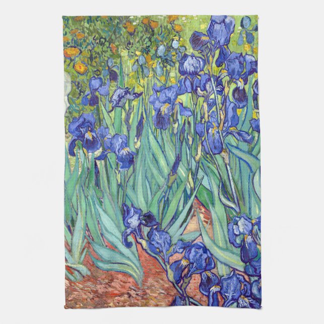 Vincent Van Gogh 1898 Irises Kitchen Towel (Vertical)