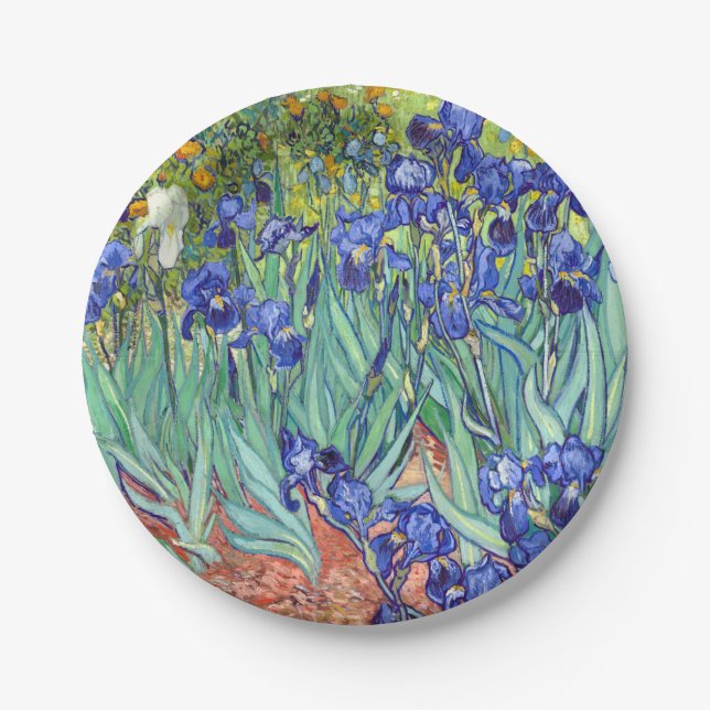 Vincent Van Gogh 1898 Irises Paper Plates (Front)