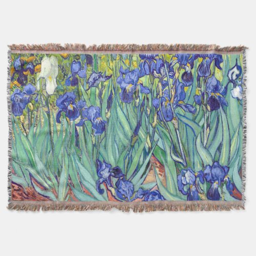 Vincent Van Gogh 1898 Irises Throw Blanket