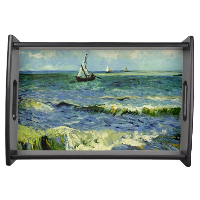 Vincent Van Gogh - A Fishing Boat at Sea Serving Tray (Front)